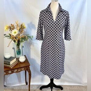 Jude Connally Megan Dress in Black Geo Link Print ~ Size Small🧡